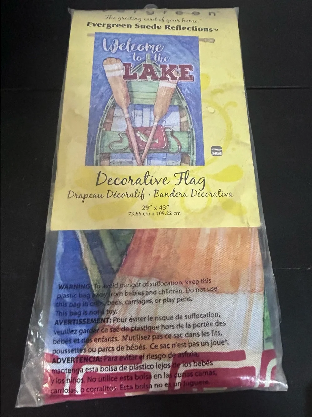 Welcome to the Lake Decorative Flag - Yellow